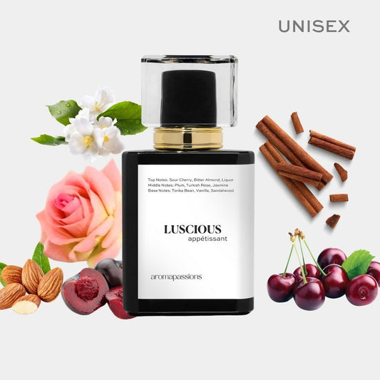LUSCIOUS | Inspired by TOM FORD LOST CHERRY | Lost Cherry Dupe Pheromone Perfume | Cherry Scent Notes | Vanilla Cedarwood Vetiver Jasmine Cinnamon Turkish Rose Essential Oils - aromapassions