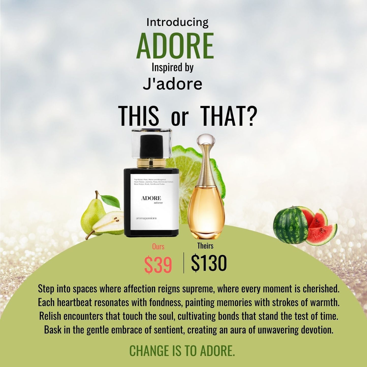 ADORE | Inspired by DIOR J'ADORE | J'adore Dupe Pheromone Perfume - aromapassions