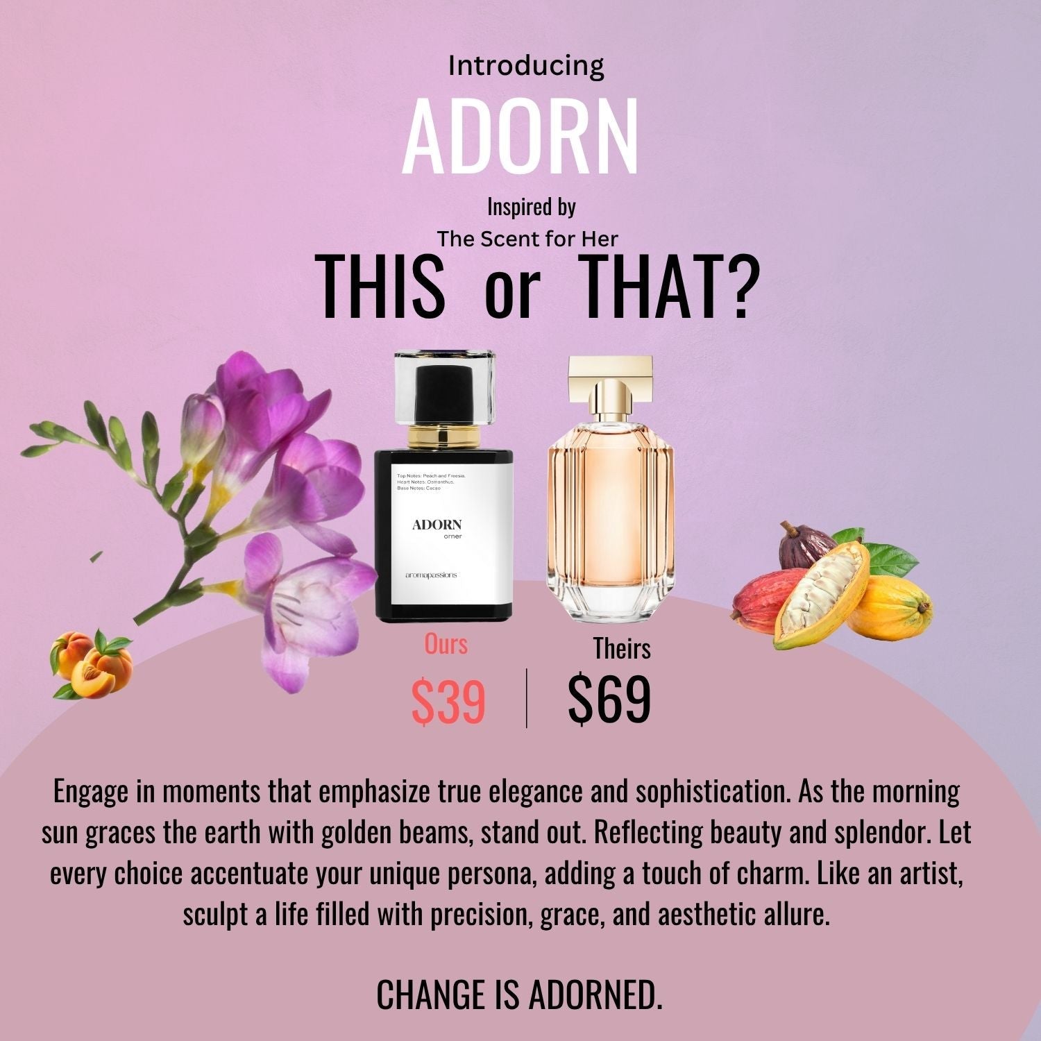 ADORN | Inspired by HUGO BOSS THE SCENT FOR HER | The Scent for Her Dupe Pheromone Perfume - aromapassions