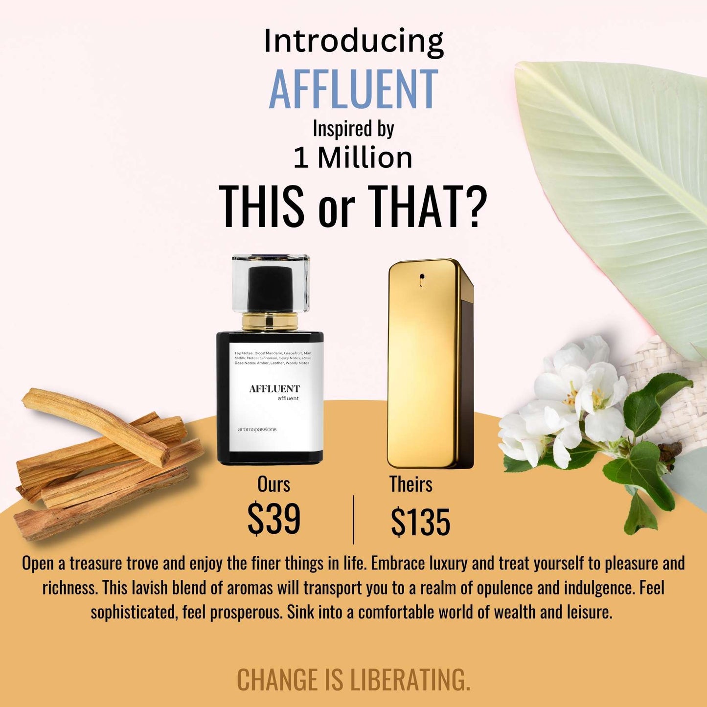 AFFLUENT | Inspired by One Million | Mint Cinnamon Rose Patchouli Essential Oils | 1 Million Dupe Pheromone Perfume - aromapassions