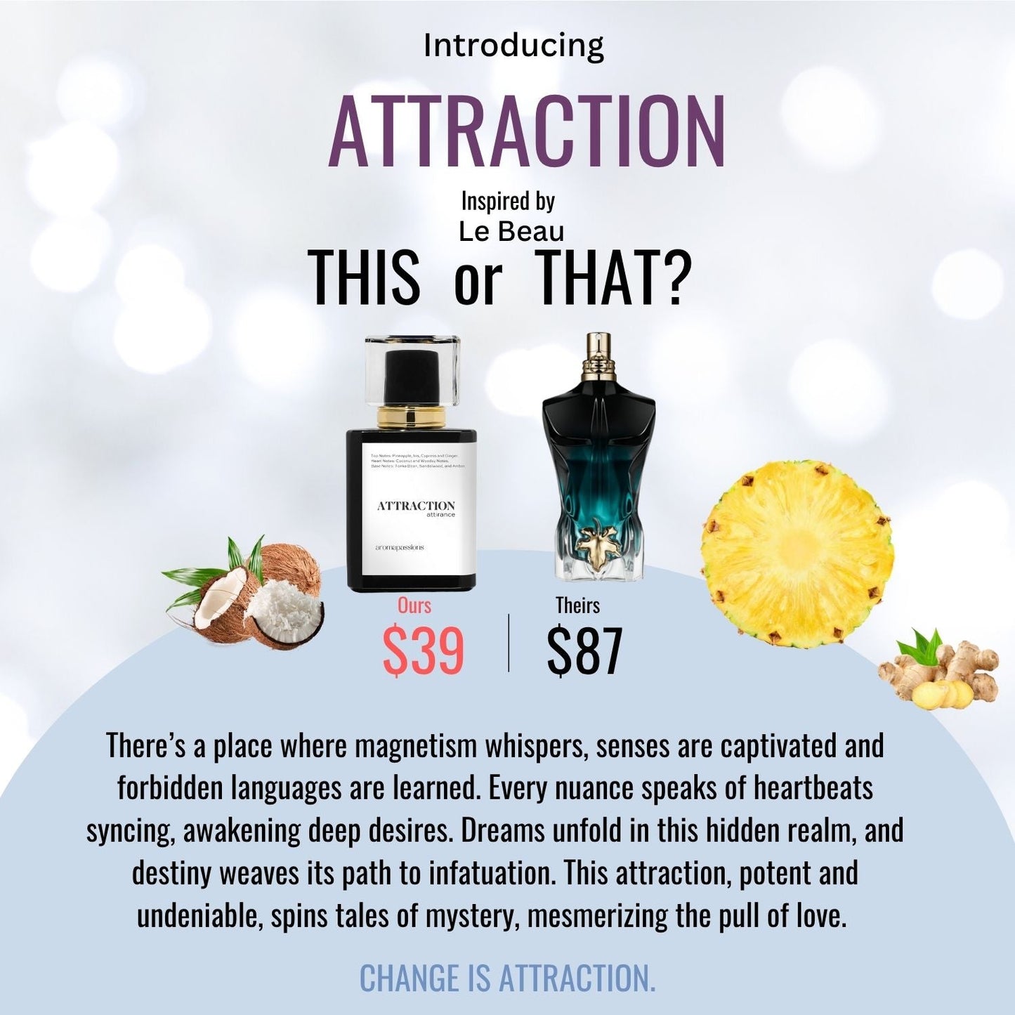 ATTRACTION | Inspired by JEAN PAUL GAULTIER LE BEAU | Le Beau Dupe Pheromone Perfume - aromapassions