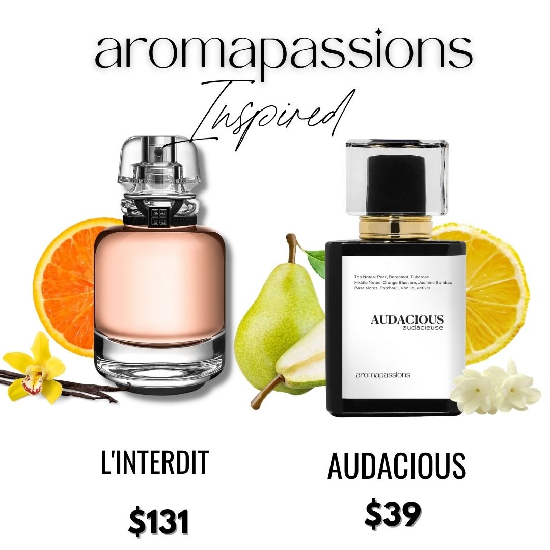AUDACIOUS | Inspired by GIVNCHY LINTERDIT | L'Interdit Dupe Pheromone Eau De Parfum | Orange Blossom Jasmine Patchouli Vanilla Vetiver Essential Oils - aromapassions