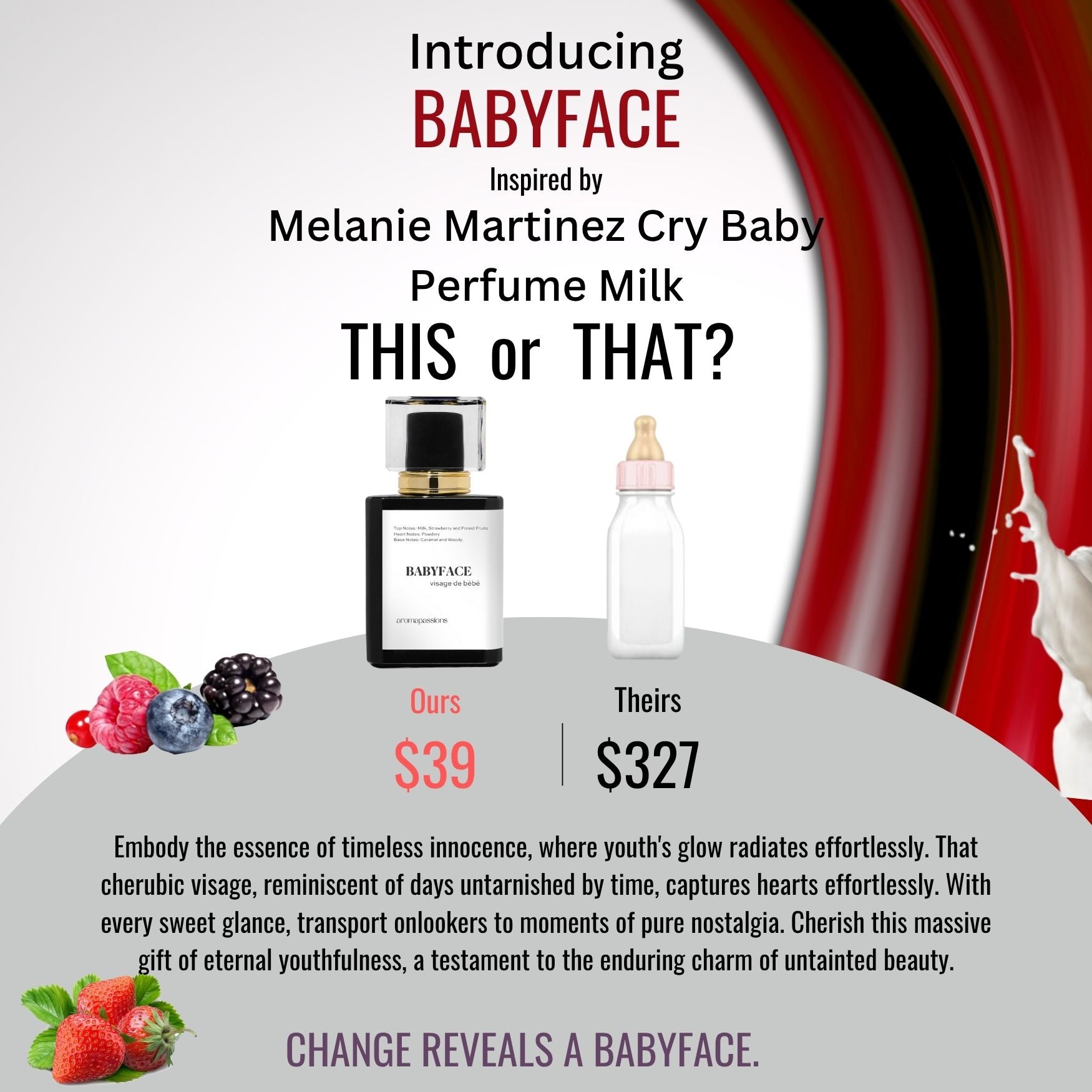BABYFACE | Inspired by MELANIE MARTINEZ CRY BABY PERFUME MILK | Cry Baby Perfume Milk Dupe Pheromone Perfume - aromapassions