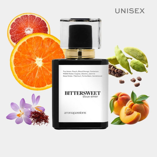 BITTERSWEET | Inspired by TOM FORD BITTER PEACH | Bitter Peach Dupe Pheromone Perfume | Peach Davana Scent Notes | Cardamom Nutmeg Jasmine Patchouli Sandalwood Essential Oils - aromapassions