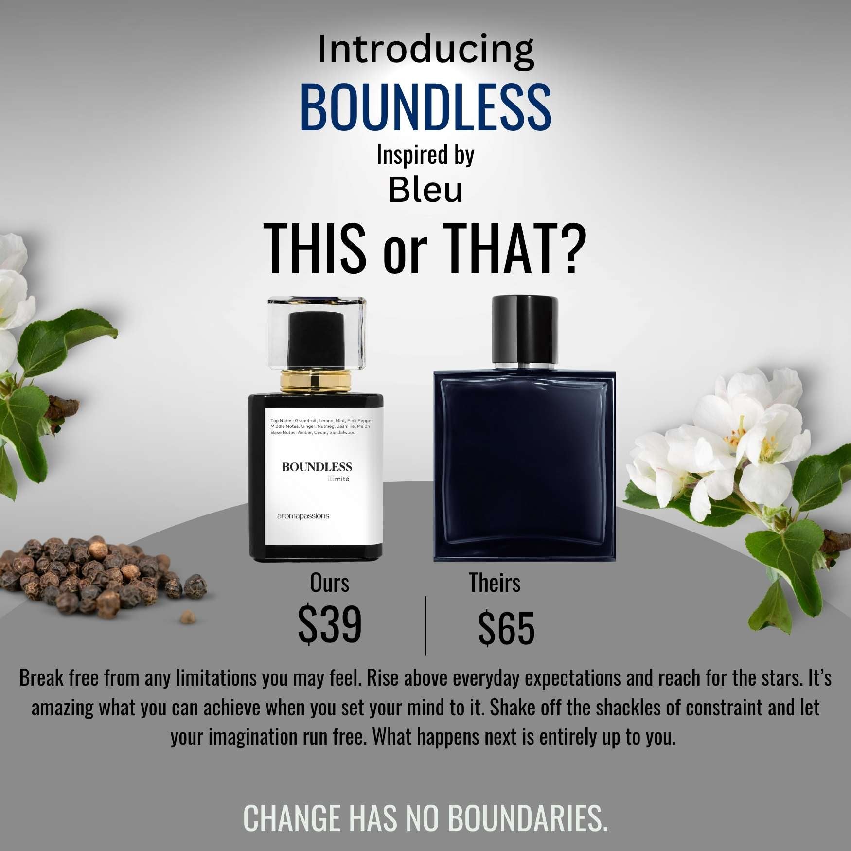 BOUNDLESS | Inspired by CHANEL BLEU DE CHANEL EDP | Bleu De Chanel Dupe Pheromone Perfume - aromapassions