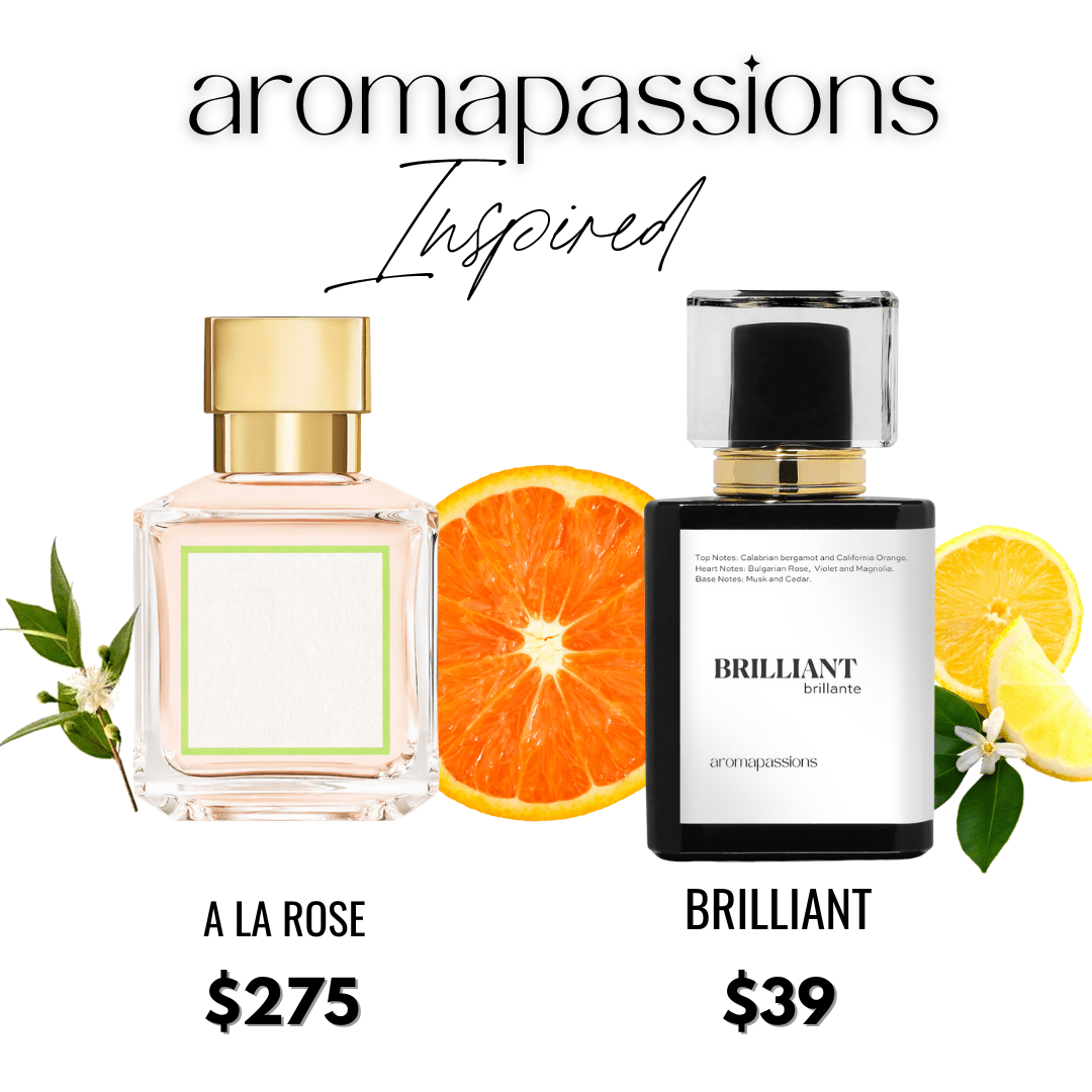 BRILLIANT | Inspired by MFK A LA ROSE | Bergamot Orange Rose Violet Magnolia Cedar Essential Oils | Maison Francis Kurkdjian A La Rose Dupe Pheromone Perfume - aromapassions