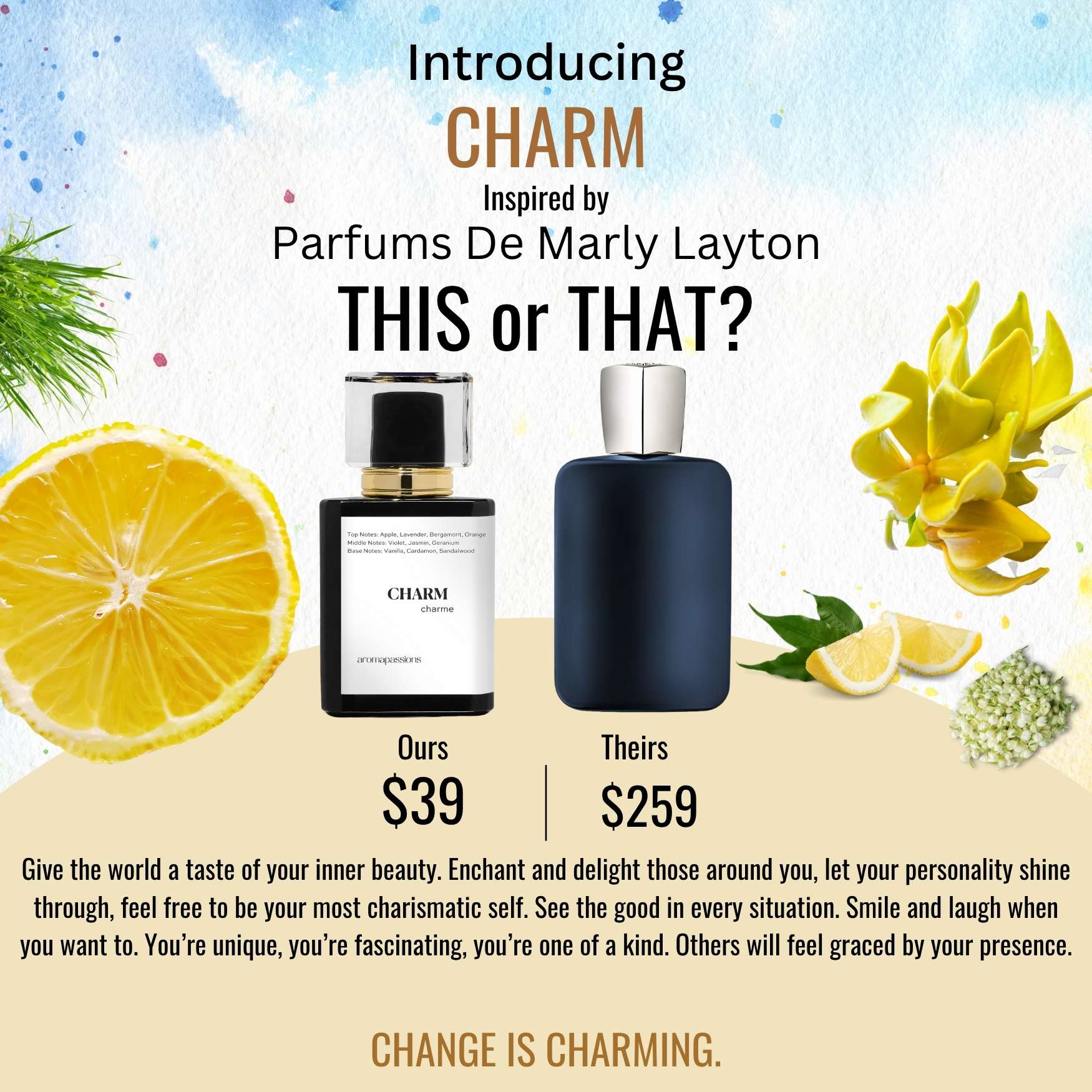 CHARM | Inspired by MARLY LAYTON | Layton Dupe Pheromone Perfume - aromapassions