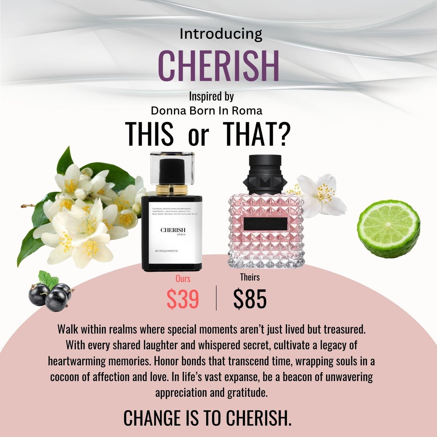 CHERISH | Inspired by VALENTINO DONNA BORN IN ROMA | Donna Born In Roma Dupe Pheromone Perfume - aromapassions