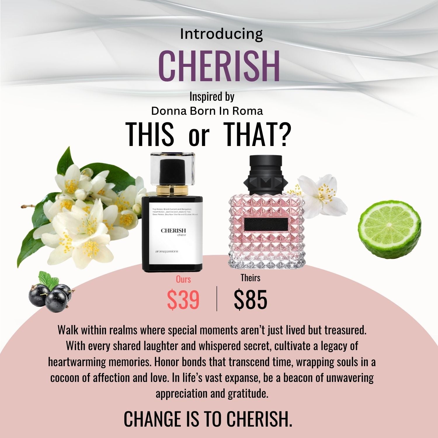 CHERISH | Inspired by VALENTINO DONNA BORN IN ROMA | Donna Born In Roma Dupe Pheromone Perfume - aromapassions