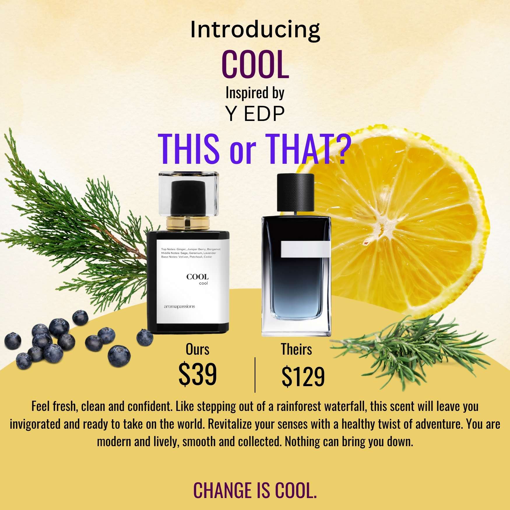 COOL | Inspired by YVES SAINT LRNT YSL Y EDP | Ysl Y Dupe Pheromone Perfume - aromapassions