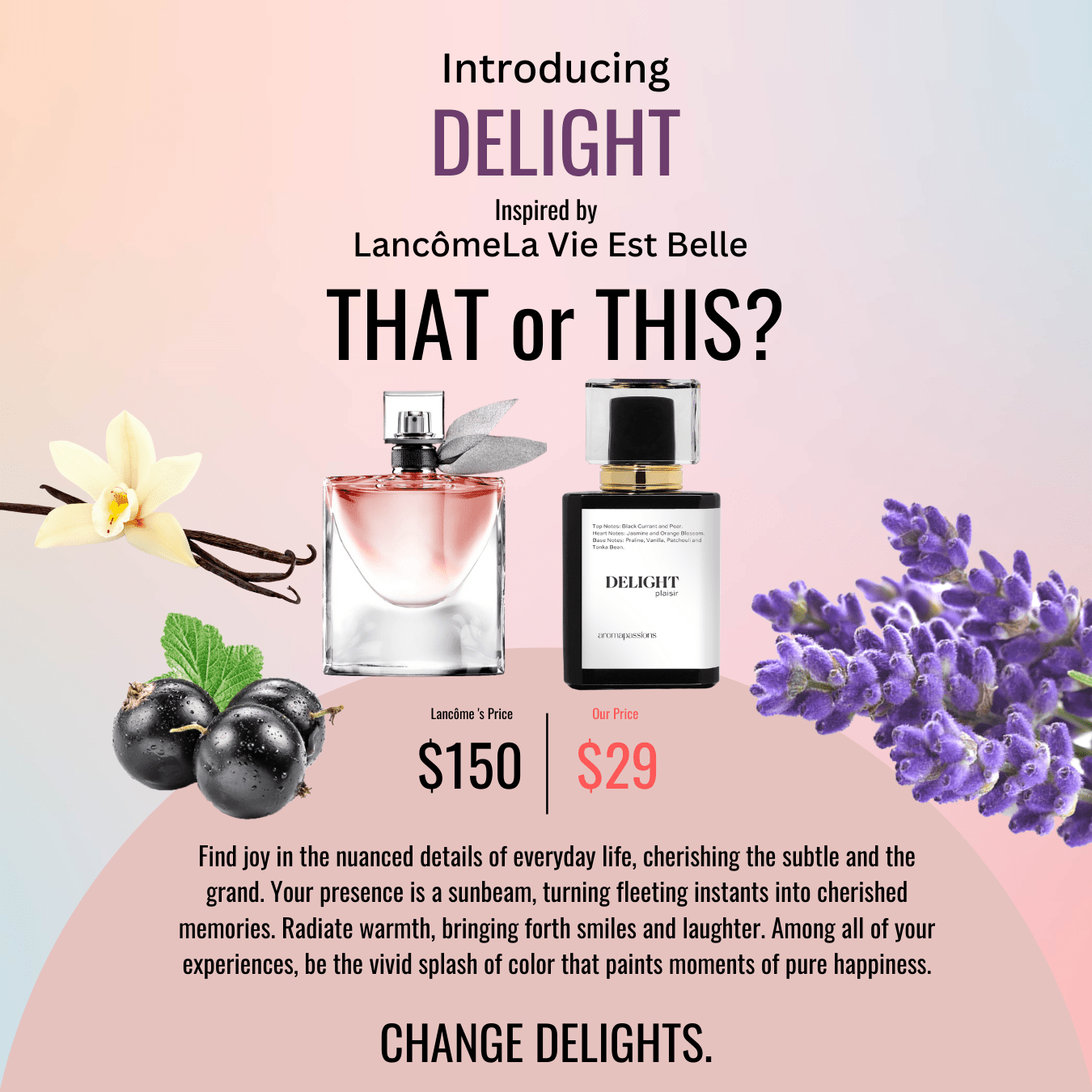 DELIGHT | Inspired by LANCÔME LA VIE EST BELLE | La Vie Est Belle Dupe Pheromone Perfume - aromapassions