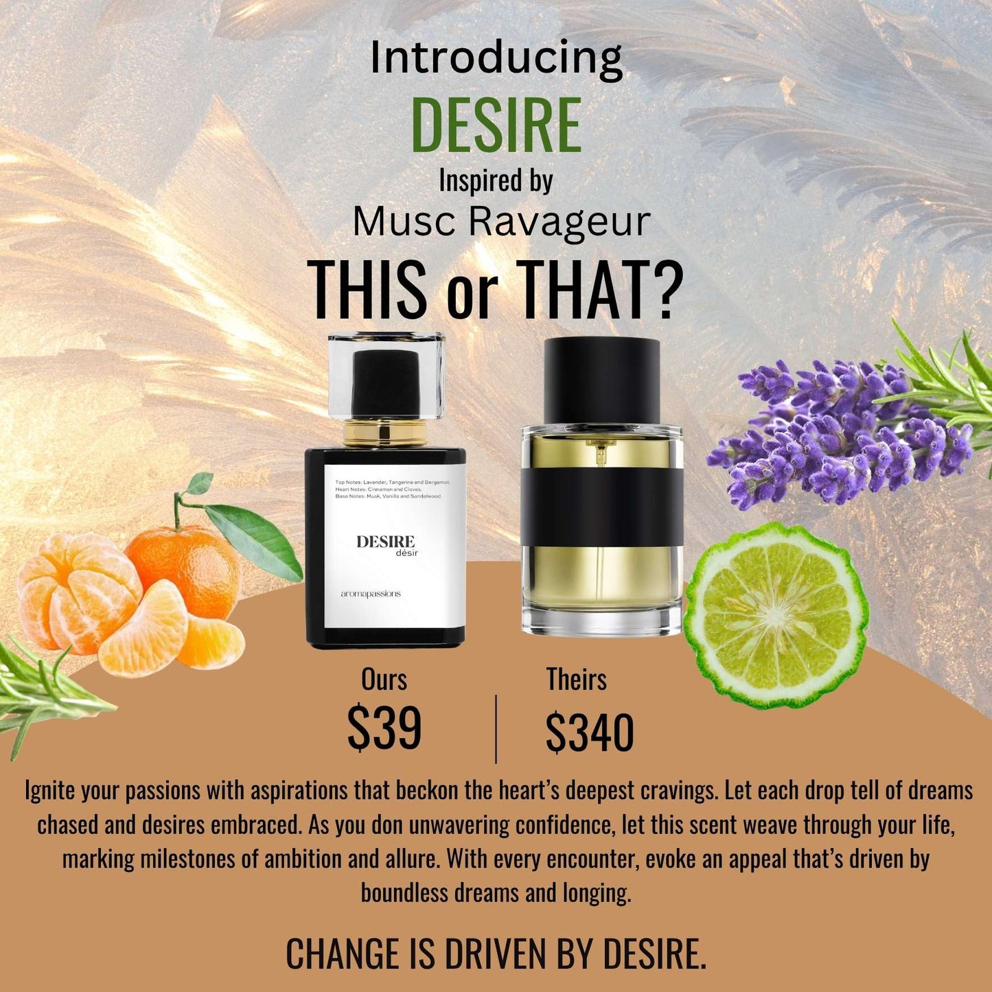 DESIRE | Inspired by FREDERIC MALLE MUSC RAVAGEUR | Musc Ravageur Dupe Pheromone Perfume - aromapassions