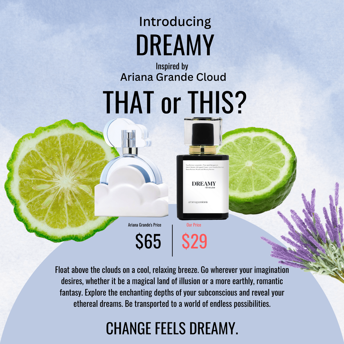 DREAMY | Inspired by ARIANA GRANDE CLOUD | Cloud Dupe Pheromone Perfume - aromapassions