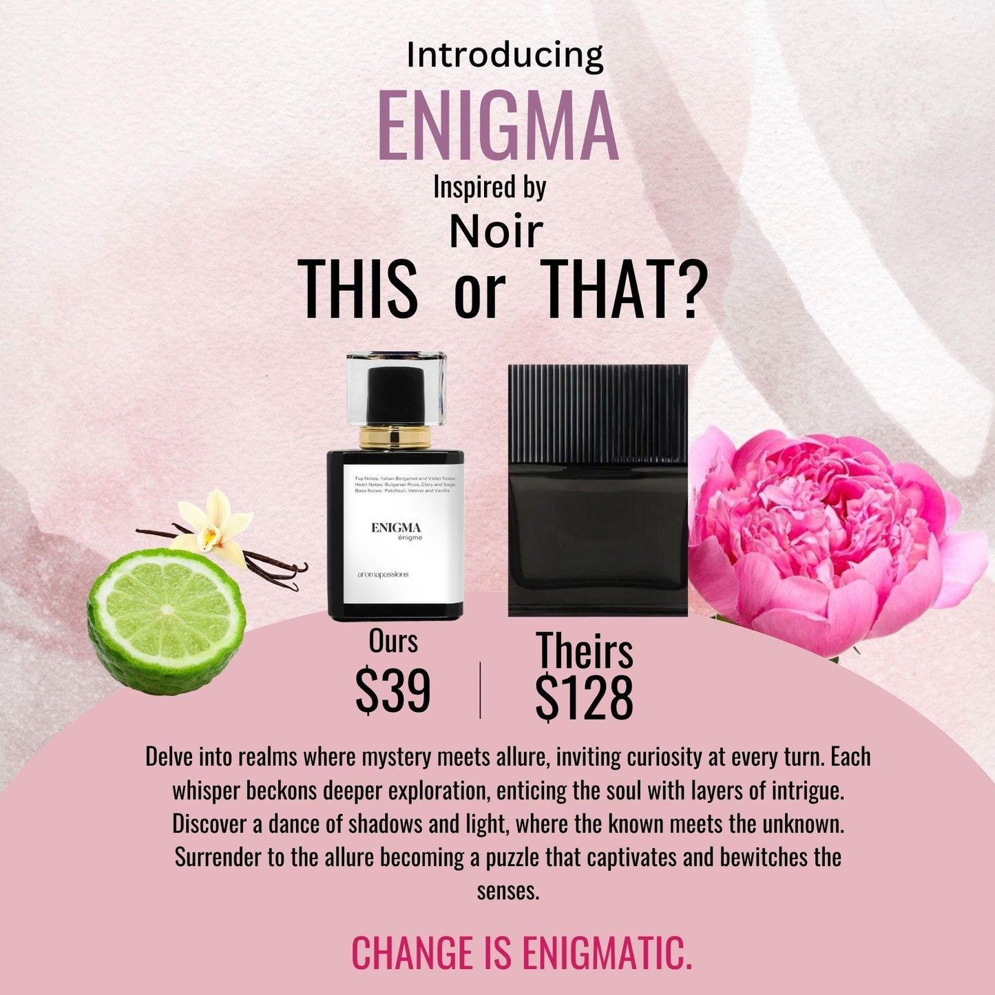 ENIGMA | Inspired by TOM FORD NOIR | Noir Dupe Pheromone Perfume - aromapassions