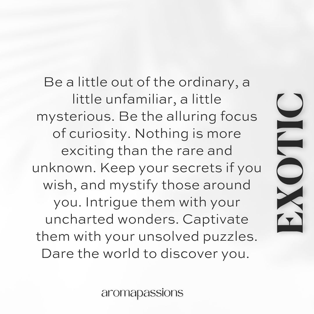 EXOTIC | Inspired by TOM FORD OUD WOOD | Oud Wood Dupe Pheromone Men Women Perfume | Cardamom Rosewood Sichuan Pepper Agarwood Vanilla Vetiver Essential oils. - aromapassions