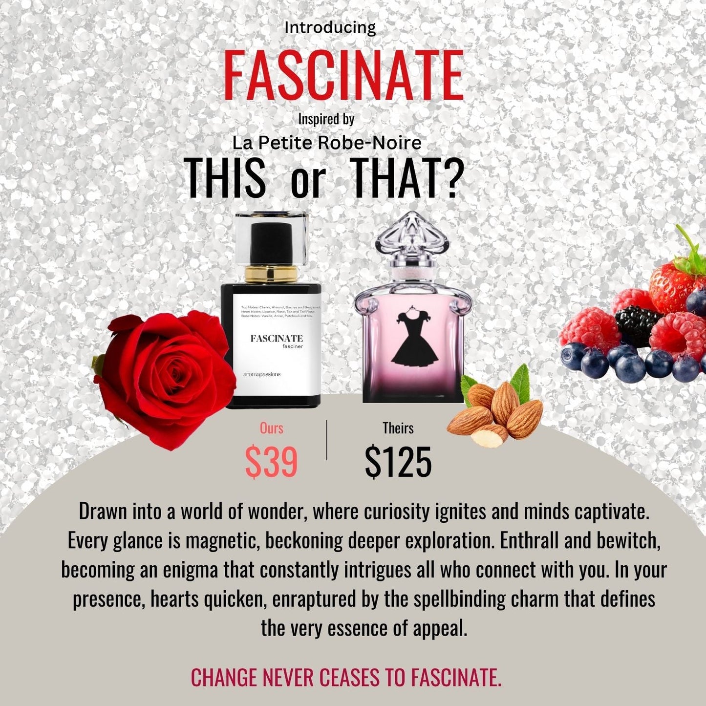 FASCINATE | Inspired by GUERLAIN LA PETITE ROBE - NOIRE | La Petite Robe - Noire Dupe Pheromone Perfume - aromapassions