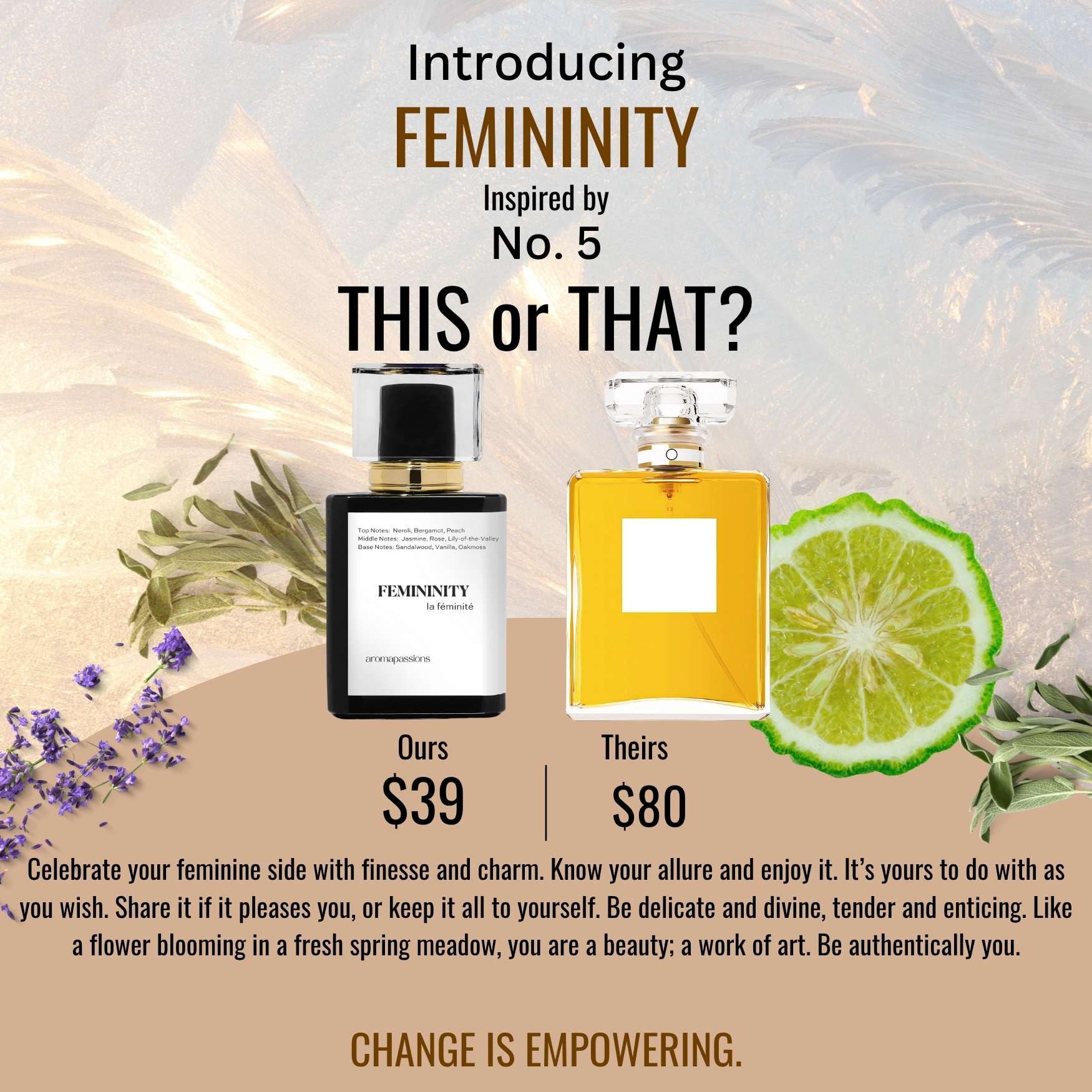 FEMININITY | Inspired by CHANEL NO 5 EDP | Chanel No5 Dupe Pheromone Perfume - aromapassions