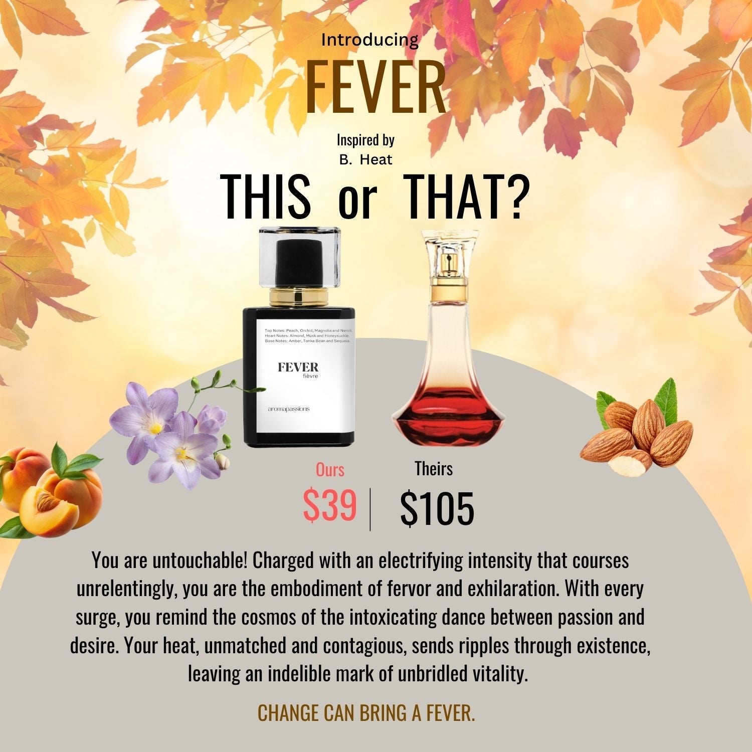 FEVER | Inspired by BEYONCE BEYONCE HEAT | beyonce heat Dupe Pheromone Perfume - aromapassions