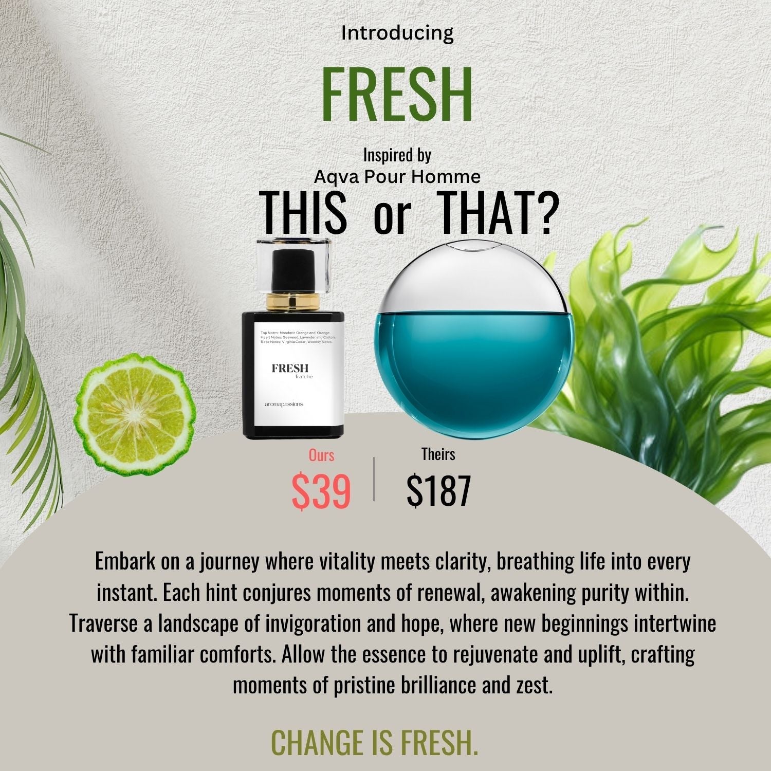 FRESH | Inspired by BVLGARI AQVA POUR HOMME | Aqva Pour Homme Dupe Pheromone Perfume - aromapassions