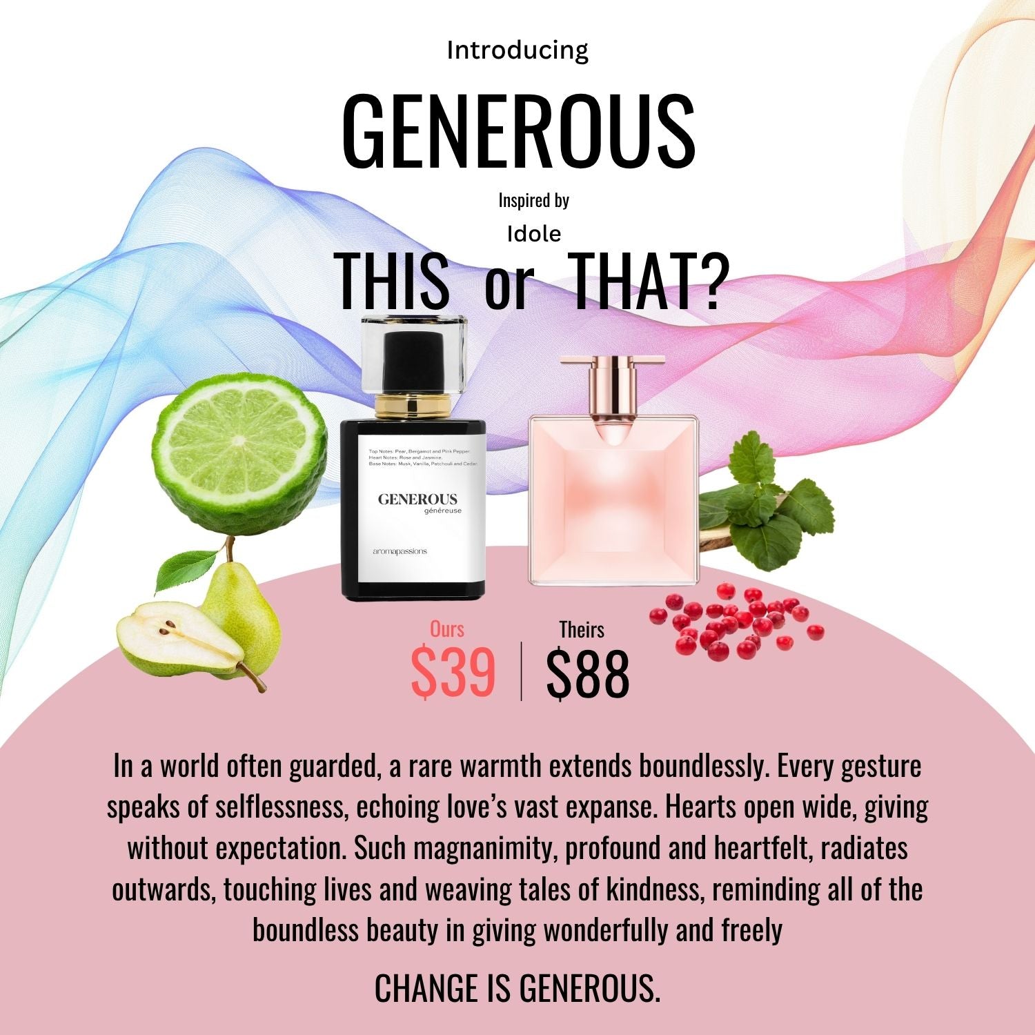 GENEROUS | Inspired by LANCOME IDOLE | Idole Dupe Pheromone Perfume - aromapassions