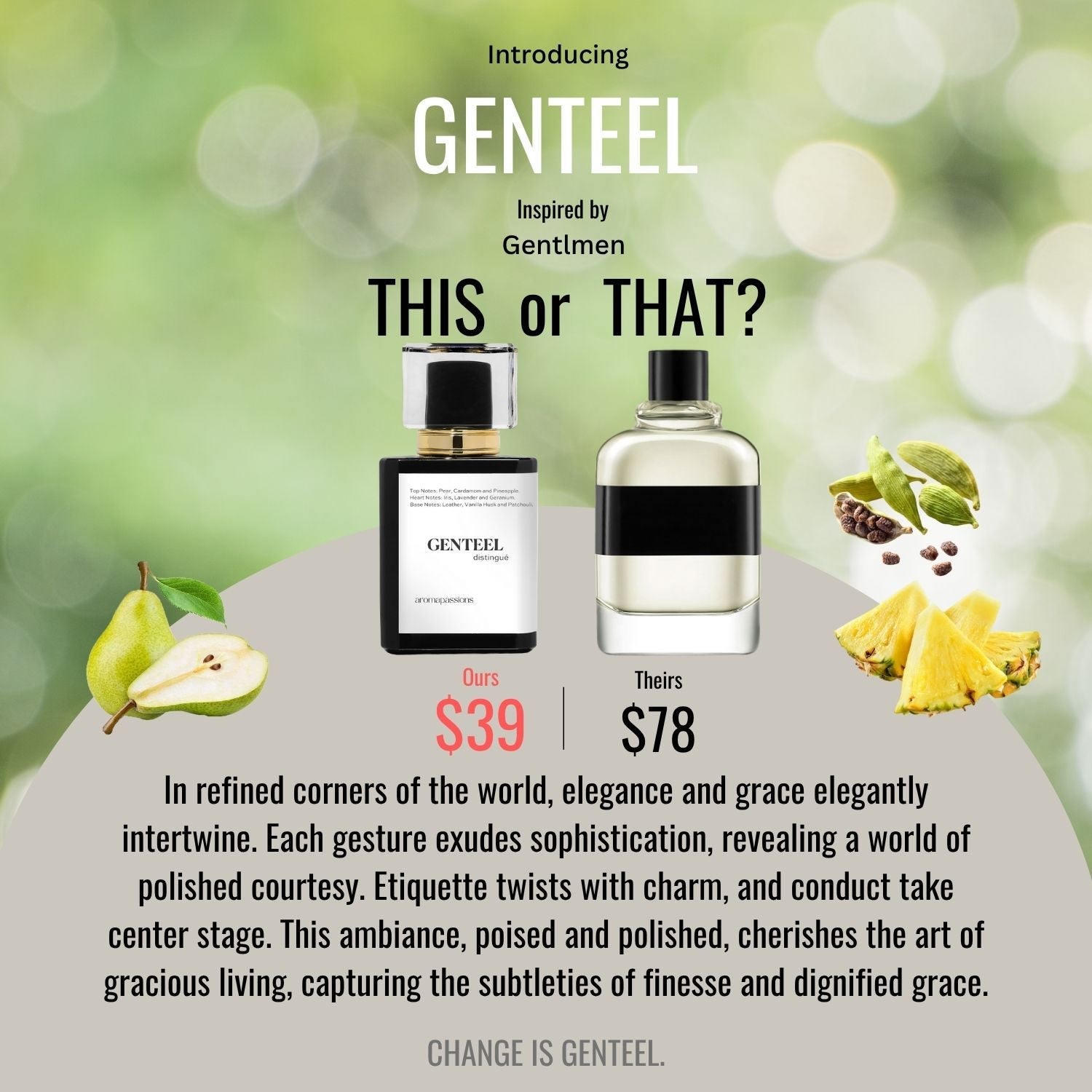 GENTEEL | Inspired by GIVENCHY GENTLMEN | Gentlmen Dupe Pheromone Perfume - aromapassions