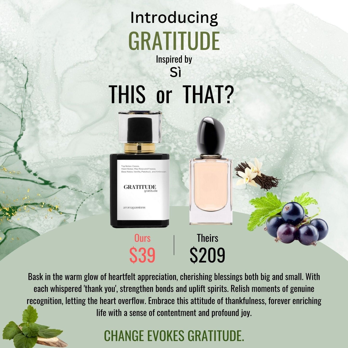 GRATITUDE | Inspired by GIORGIO ARMANI SÌ | Sì Dupe Pheromone Perfume - aromapassions