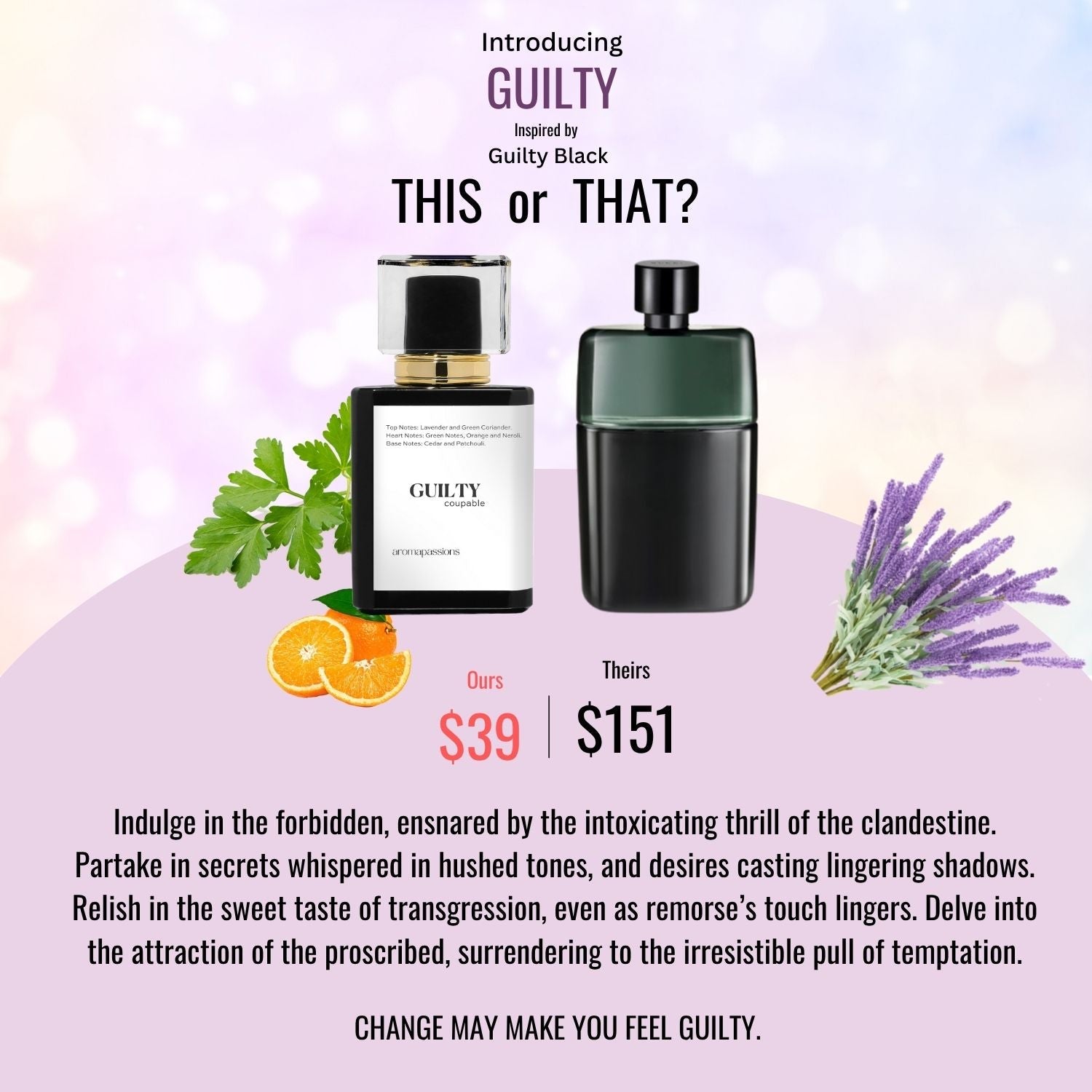 GUILTY | Inspired by GUCCI GUILTY BLACK | Guilty Black Dupe Pheromone Perfume - aromapassions