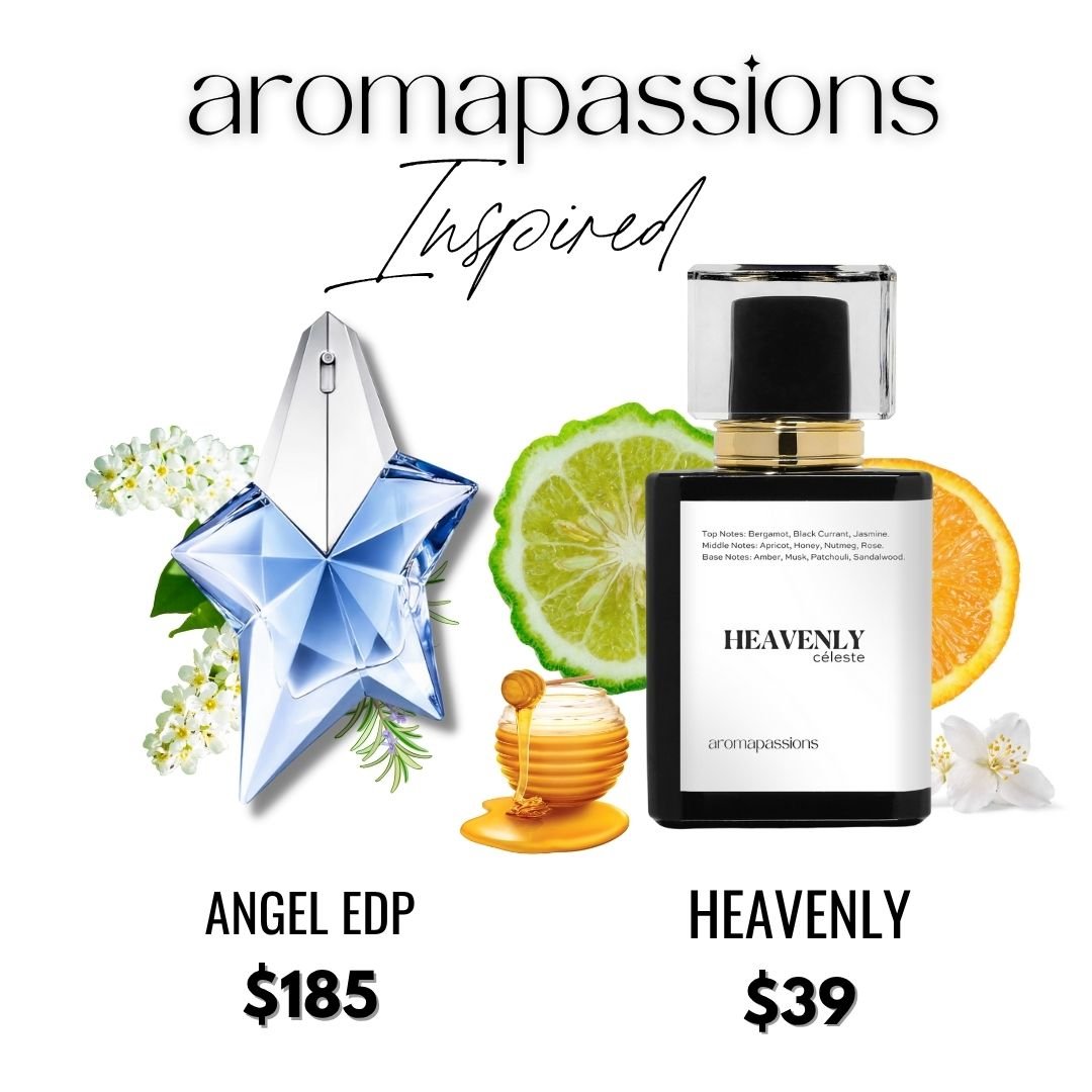HEAVENLY | Inspired by MUGLER ANGEL | Mugler Angel Shooting Star Dupe Pheromone Perfume | Vanilla Patchouli Bergamot Currant Jasmine Nutmeg Orange Essential Oils - aromapassions