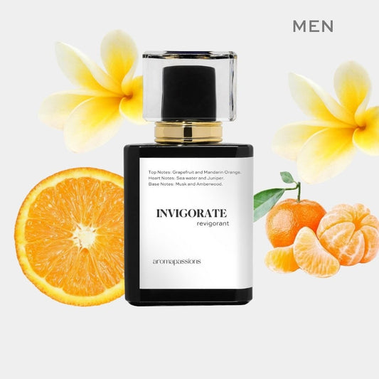 INVIGORATE | Inspired by DOLCE GABBANA LIGHT BLUE EAU INTENSE POUR HOMME | Grapefruit Mandarin Orange Juniper Essential Oil | Light Blue Dupe Pheromone Perfume - aromapassions