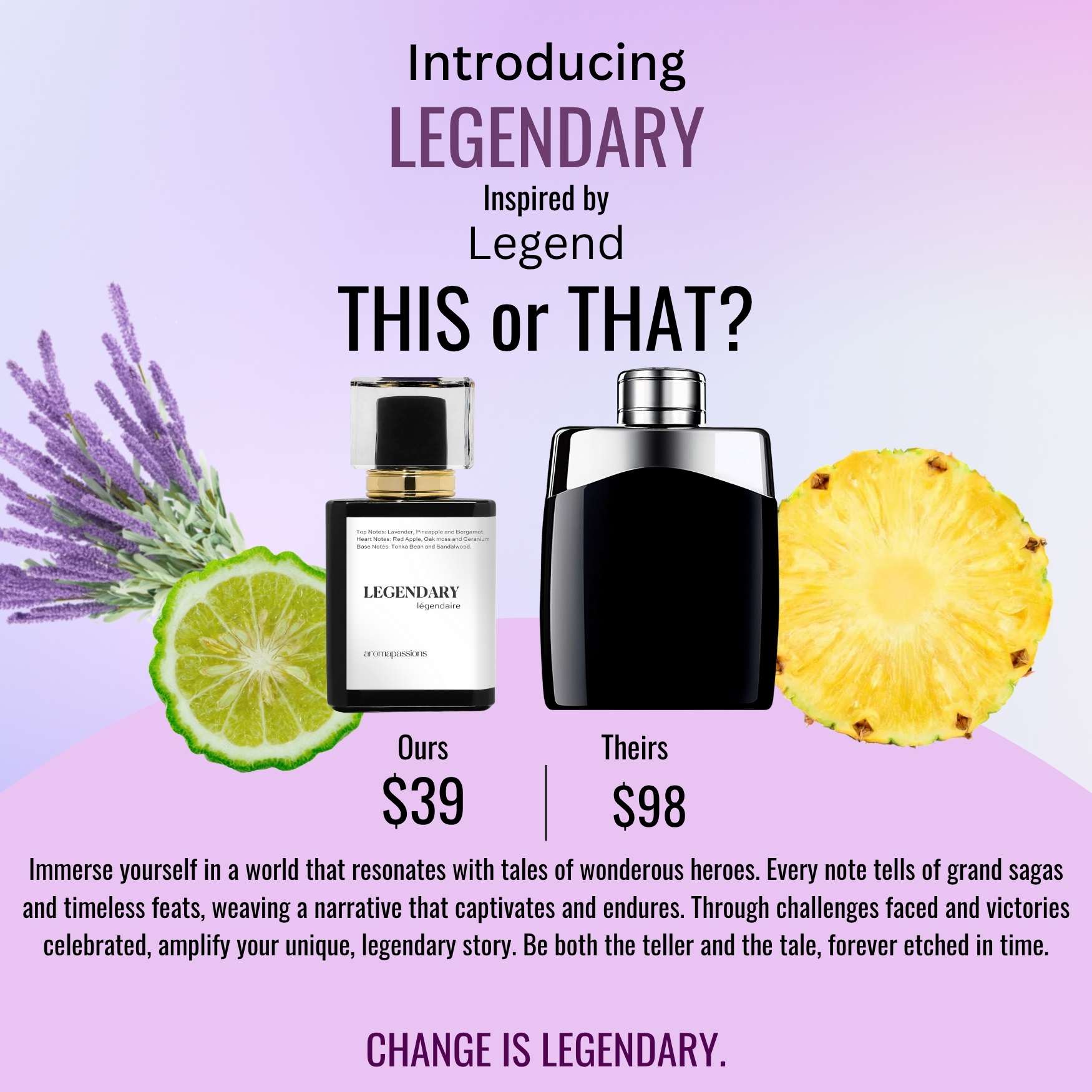 LEGENDARY | Inspired by MONTBLANC LEGEND | Legend Dupe Pheromone Perfume - aromapassions