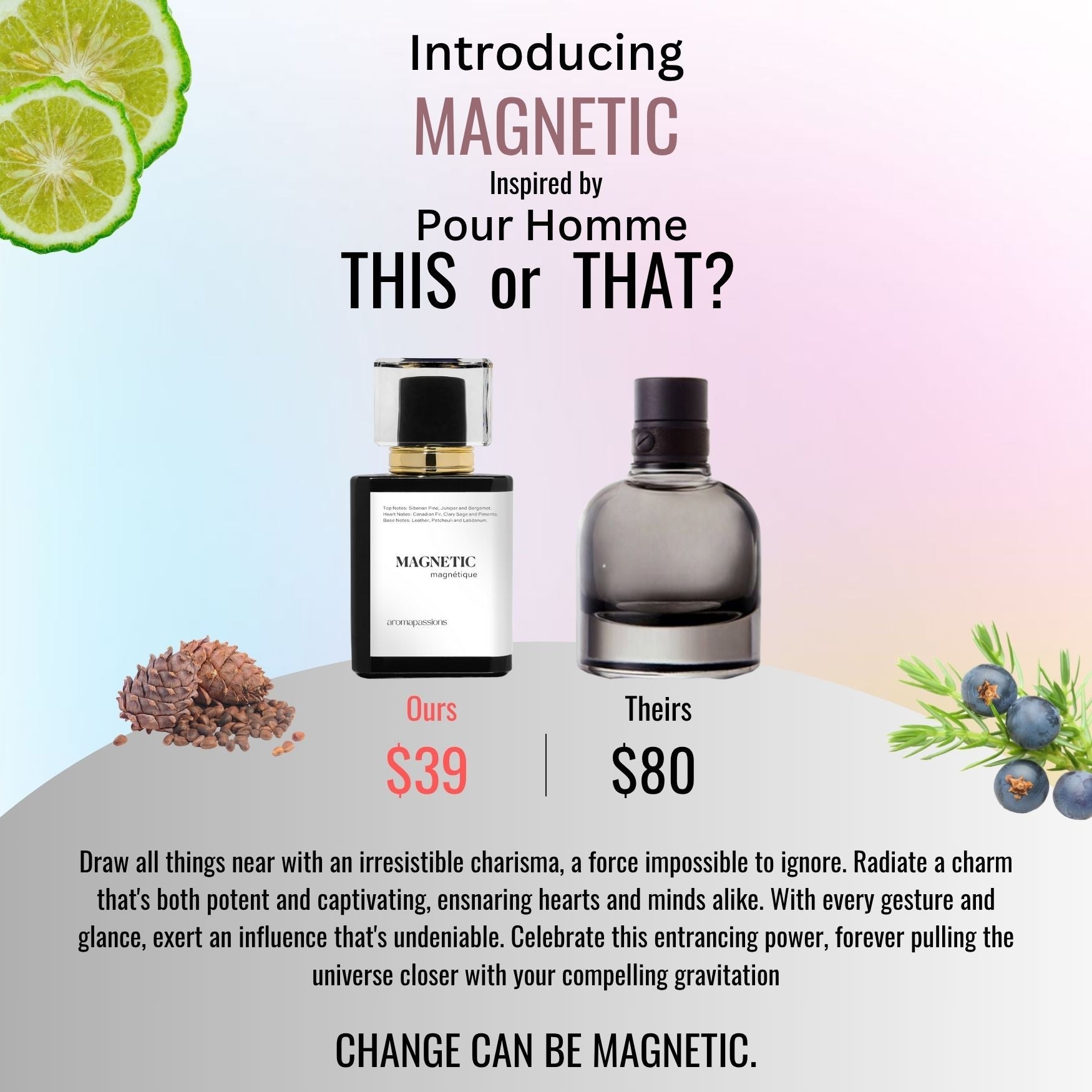 MAGNETIC | Inspired by BOTTEGA VENETA POUR HOMME | Pour Homme Dupe Pheromone Perfume - aromapassions