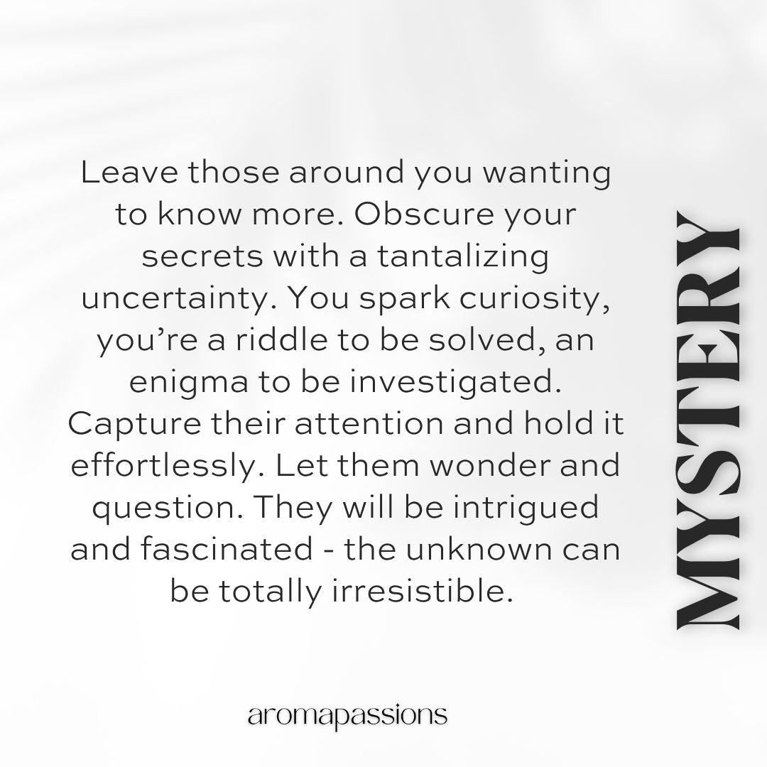 MYSTERY | Inspired by NASOMATTO BLACK AFGANO | Black Afgano Dupe Pheromone Perfume | Vanilla Cedarwood Fragrance Essential Oils Parfum Notes - aromapassions