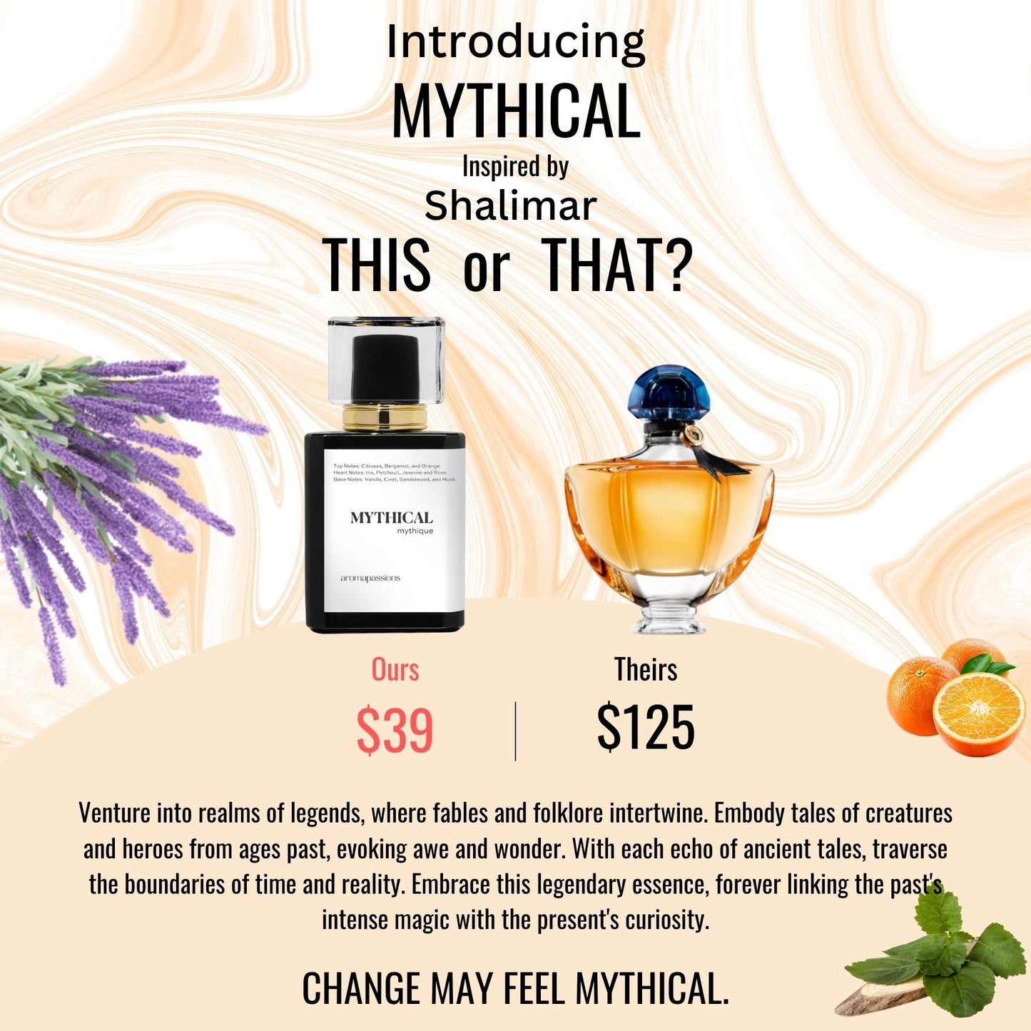 MYTHICAL | Inspired by GUERLAIN SHALIMAR | Shalimar Dupe Pheromone Perfume - aromapassions