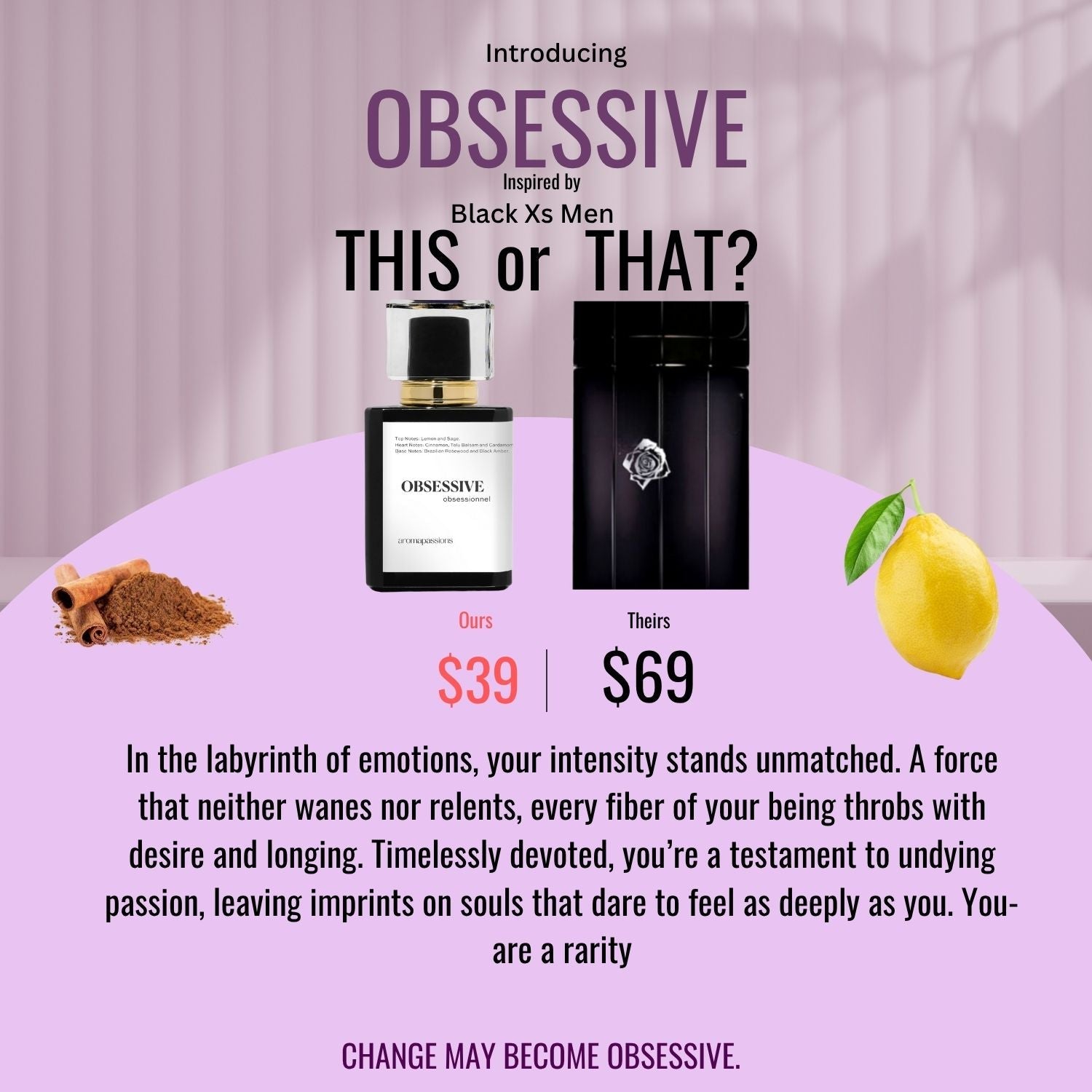OBSESSIVE | Inspired by PACO - RABANNE BLACK XS MEN | Black Xs Men Dupe Pheromone Perfume - aromapassions