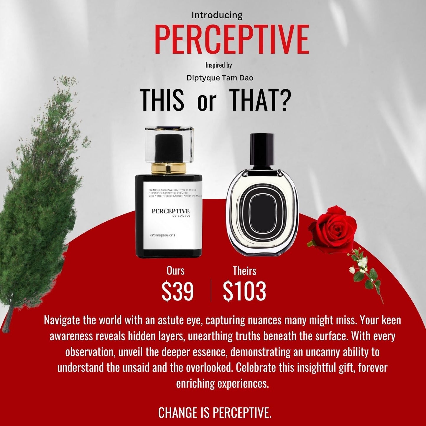 PERCEPTIVE | Inspired by DIPTYQUE TAM DAO | Tam Dao Dupe Pheromone Perfume - aromapassions