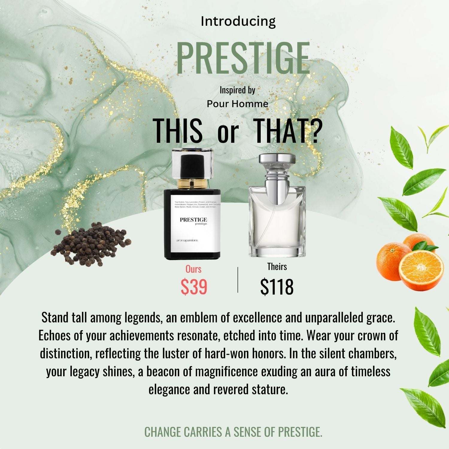 PRESTIGE | Inspired by BVLGARI POUR HOMME | Pour Homme Dupe Pheromone Perfume - aromapassions