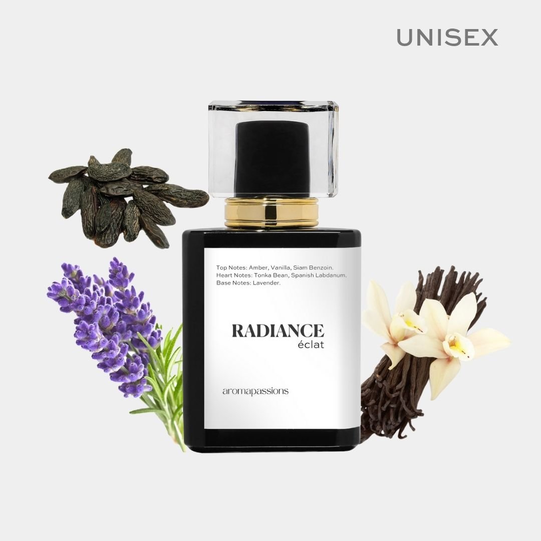 RADIANCE | Inspired by MFK GRAND SOIR | Grand Soir Dupe Pheromone Men Women Perfume | Amber Vanilla Tonka Bean Lavender Essential Oils - aromapassions