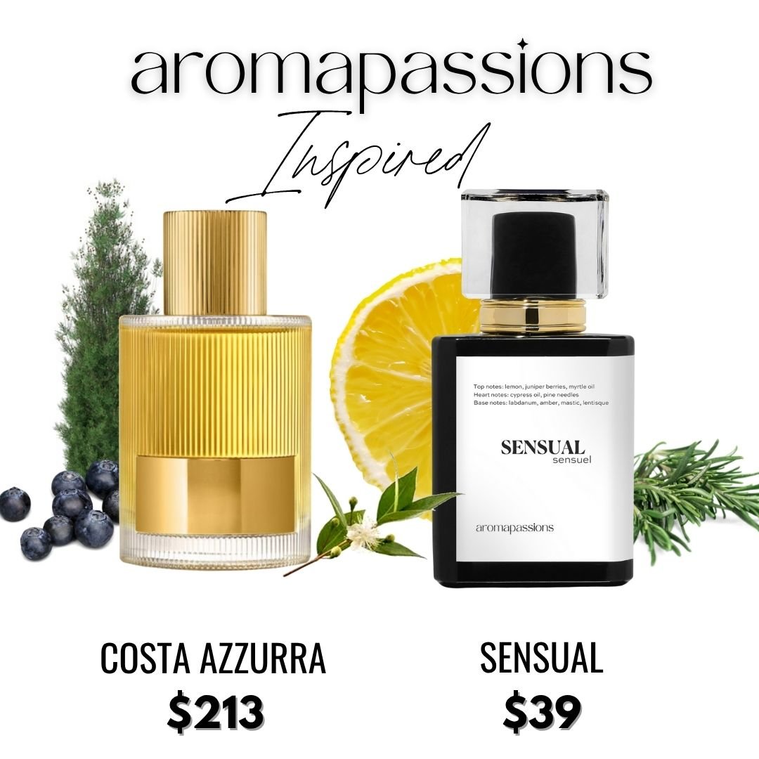 SENSUAL | Inspired by Tom Ford COSTA AZZURRA | Costa Azzurra Eau De Parfum Dupe Pheromone Perfume | Lemon Rosemary Essential Oils - aromapassions