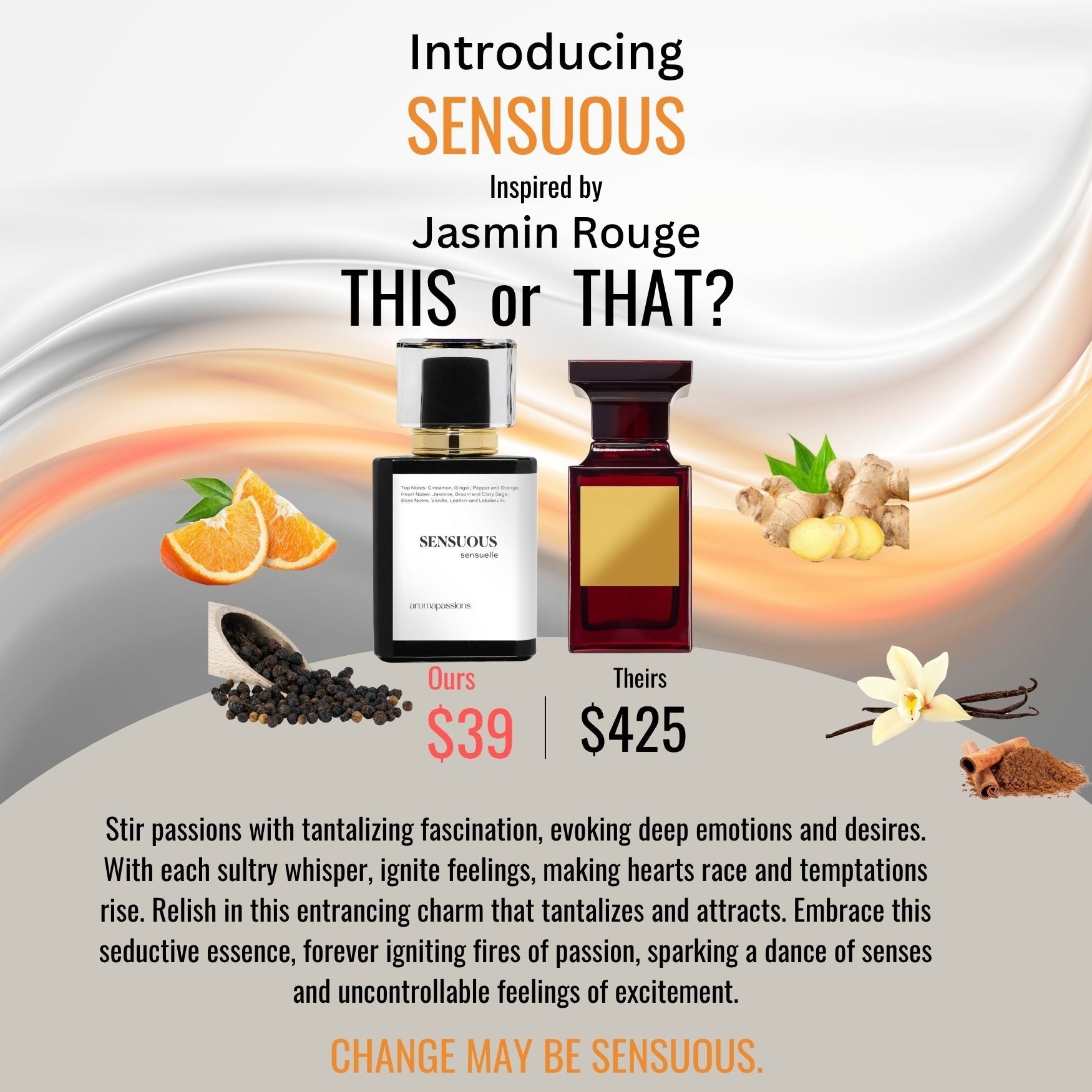 SENSUOUS | Inspired by TOM FORD JASMIN ROUGE | Jasmin Rouge Dupe Pheromone Perfume - aromapassions