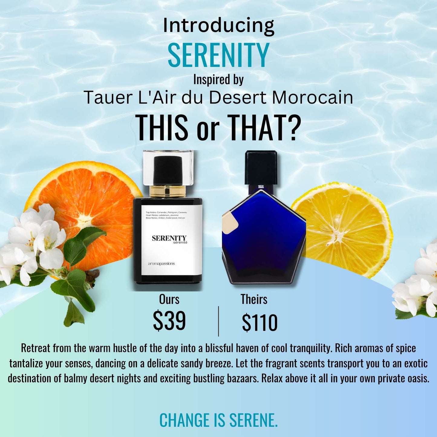 SERENITY | Inspired by TAUR LAIR DESERT MAROCAIN | L'Air Du Desert Marocain Dupe Pheromone Perfume - aromapassions