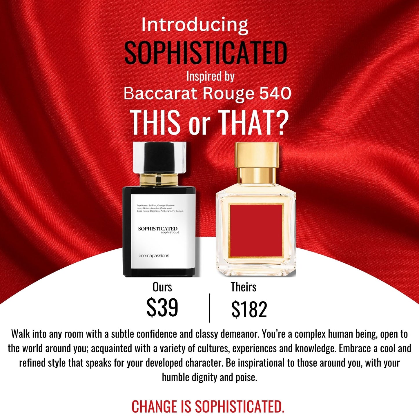 SOPHISTICATED | Inspired by MFK BACCARAT ROUGE 540 | Dupe Pheromone Eau De Perfume Travel Size | Original Women Men Cologne | Fragrance Essential Oils | Klone Scents - aromapassions