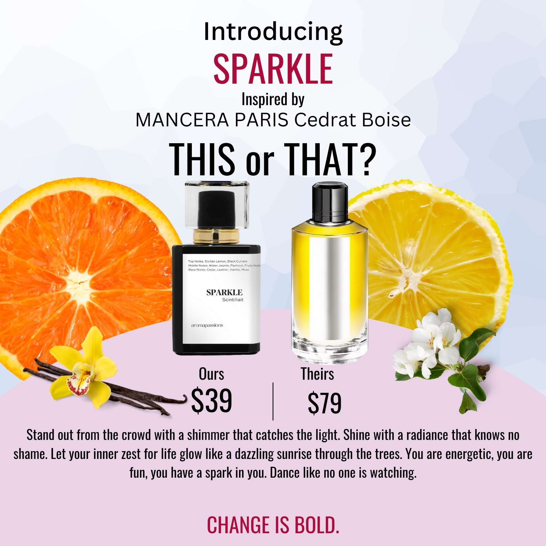 SPARKLE | Inspired by MANCERA CEDRAT BOISE | Cedrat Boise Dupe Pheromone Perfume - aromapassions