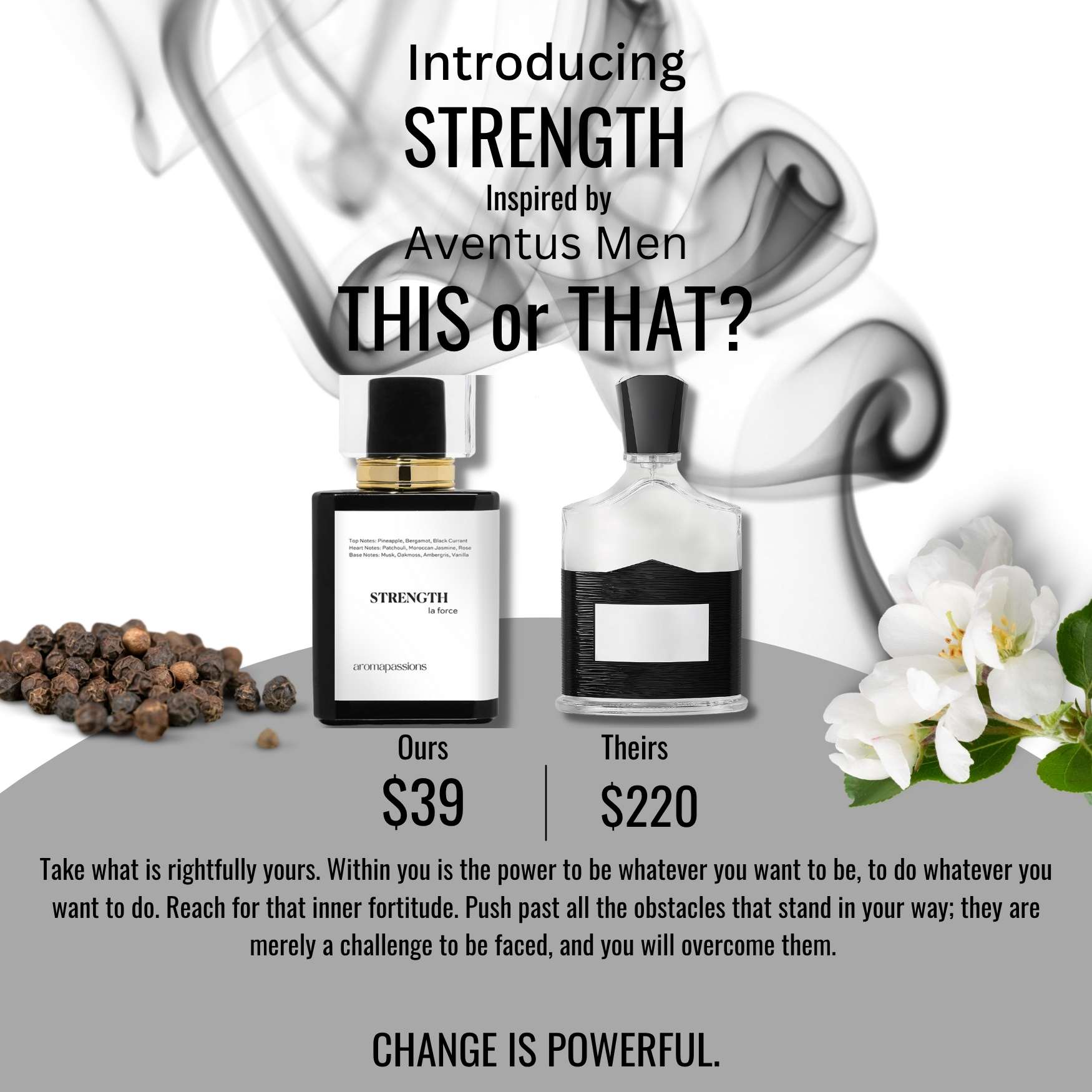STRENGTH | Inspired by CREED AVENTUS | Bergamot Vanilla Jasmine Fragrance Essential Oils | Creed Aventus Cologne for Men Impression Dupe Pheromone Perfume | Feromonas Hombre - aromapassions