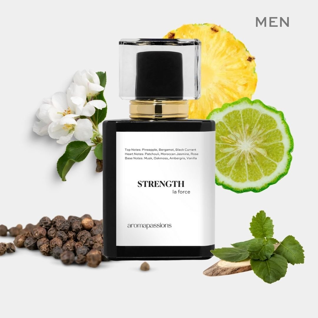STRENGTH | Inspired by CREED AVENTUS Eau De Parfum | Bergamot Vanilla Jasmine Essential Oils | Aventus Impression Dupe Pheromone Perfume | Ambergris Fragrance Oil | Feromonas Hombre - aromapassions