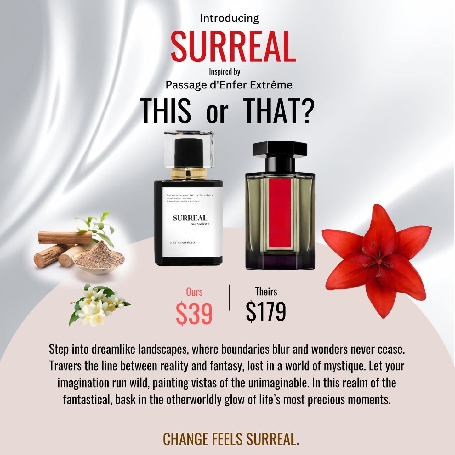 SURREAL | Inspired by L'ARTISAN PARFUMEUR PASSAGE D'ENFER EXTRÊME | Passage d'Enfer Extrême Dupe Pheromone Perfume - aromapassions