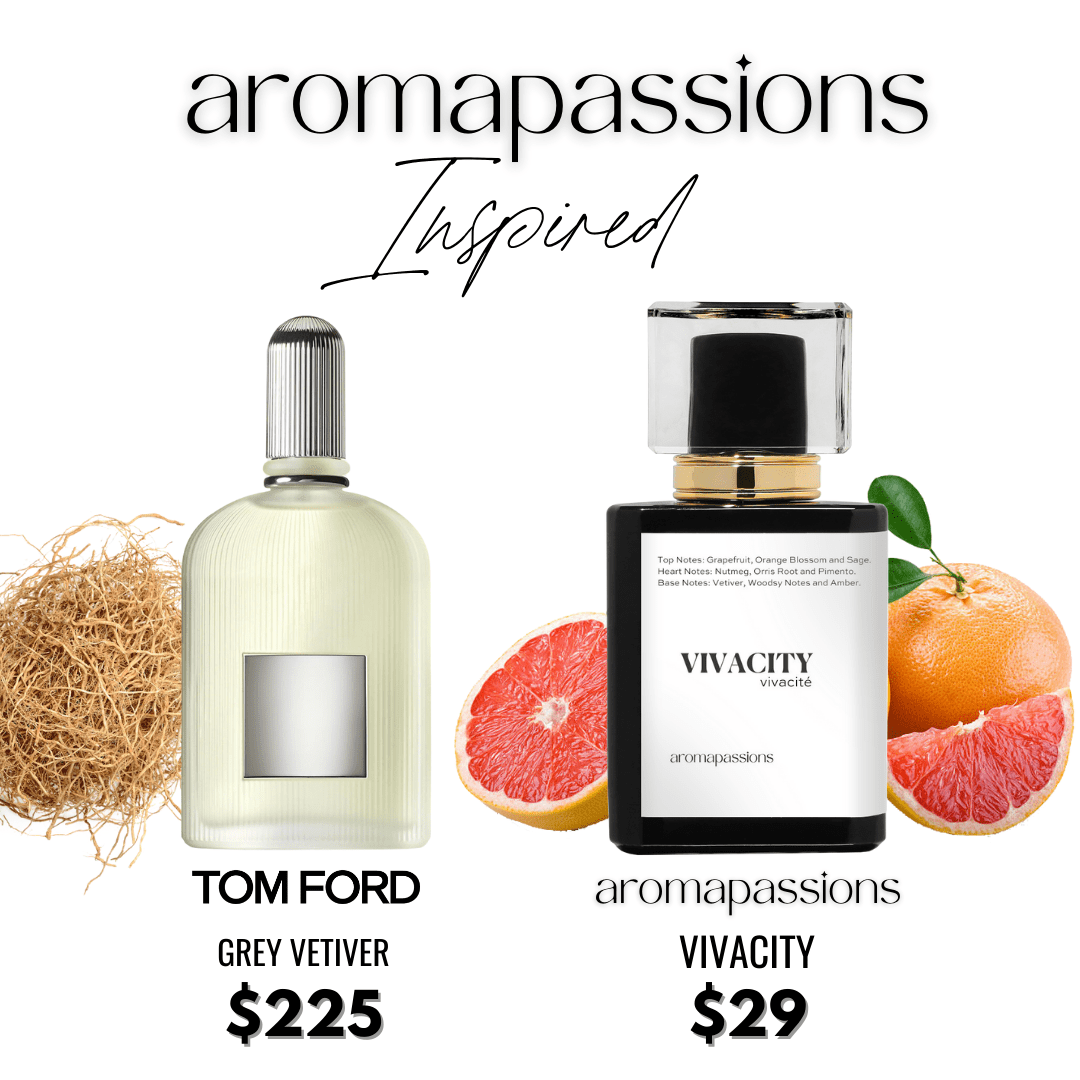 VIVACITY | Inspired by TOM FORD GREY VETIVER | Grey Vetiver Dupe Pheromone Perfume - aromapassions