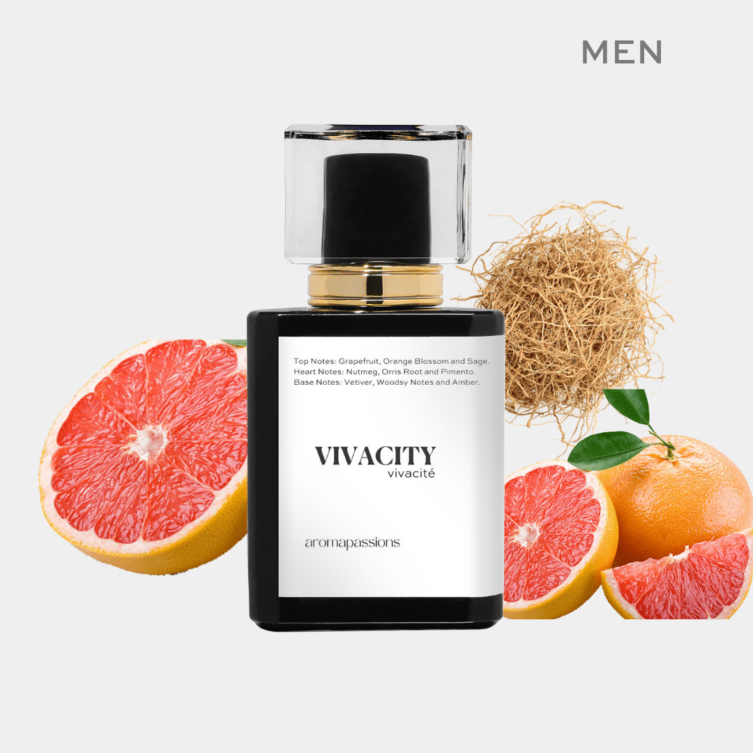 VIVACITY | Inspired by TOM FORD GREY VETIVER | Grey Vetiver Dupe Pheromone Perfume - aromapassions